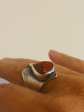 The Dreamer - Sterling Silver - Orange Agate Ring