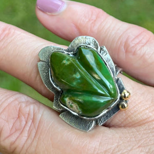 Jade Frog Lucky Charm Ring