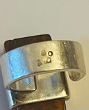 The Connector - Sterling Silver Rectangular Amber Ring