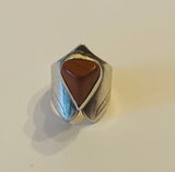 The Dreamer - Sterling Silver - Orange Agate Ring