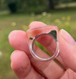 STAINGLASS - CLEAR - NATIVE AMERICAN PATTERNED STAINGLASS RING