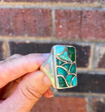 Rectangular Mosaic Turquoise Ring