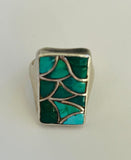 Rectangular Mosaic Turquoise Ring