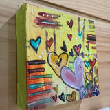 Whimsical Hearts a flutter. Original acrylic on canvas 